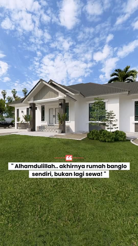 Alhamdulillah…Rumah banglo sendiri, bukan lagi sewa.Kerja keras diam-diam, hasilnya Allah bagi teran...