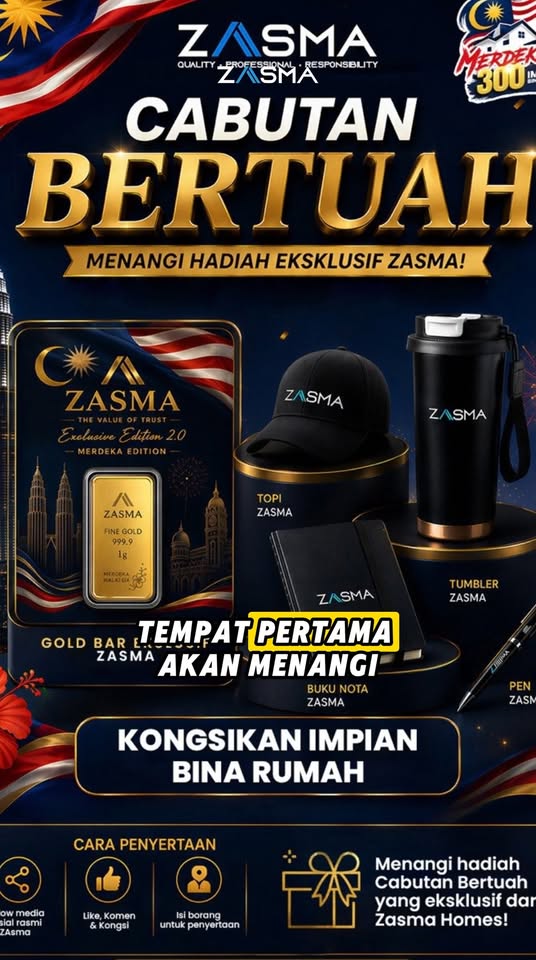 ! ! .Sempena kempen MERDEKAKAN 300 IMPIAN BINA RUMAH, Zasma bawakan satu lagi peluang istimewa un...